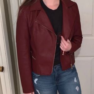 A.N.A Red Leather Jacket
